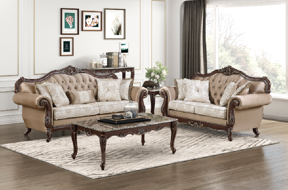 8390 Regal 2-Piece Sofa & Loveseat – Traditional European Luxury Style by Homelegance