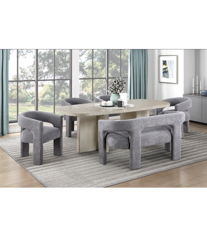 Marais 6-Piece Dining Set w/ 4 Arm Chairs & Bench | Homelegance | Phoenix AZ