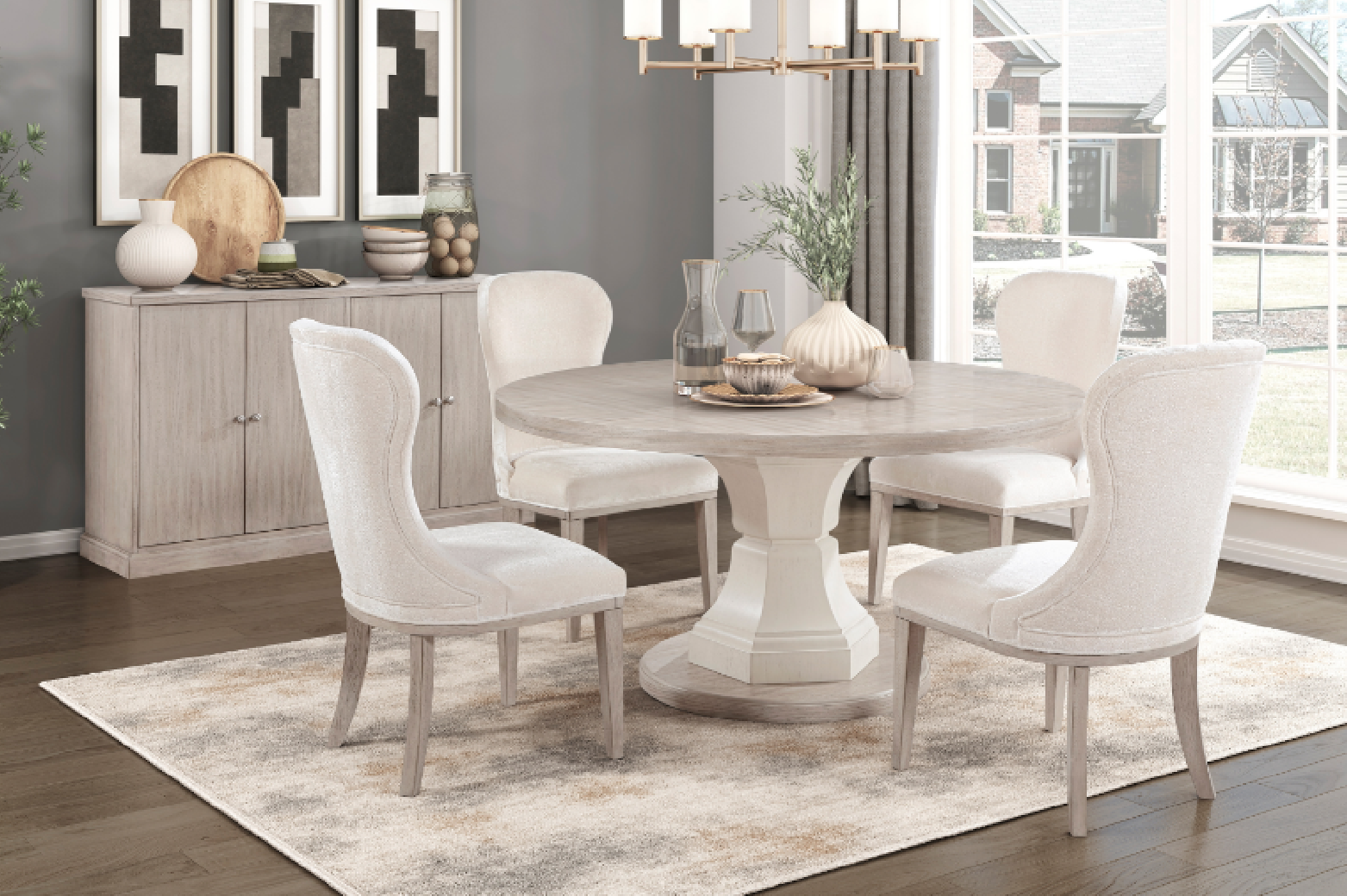 6018-60RD Lofton 5-Piece Round Dining Set | Homelegance | Phoenix AZ