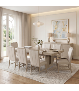 6066NN-84 Clara Collection 7-Piece Dining Set – Contemporary Style, Wire-Brushed Light Gray Finish by Homelegance