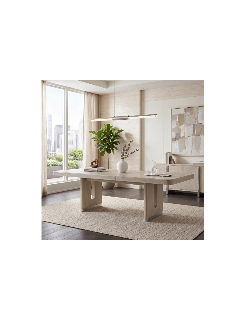 6066NN-84 Clara Collection 7-Piece Dining Set – Contemporary Style, Wire-Brushed Light Gray Finish by Homelegance