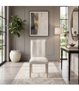 6066NN-84 Clara Collection 7-Piece Dining Set – Contemporary Style, Wire-Brushed Light Gray Finish by Homelegance