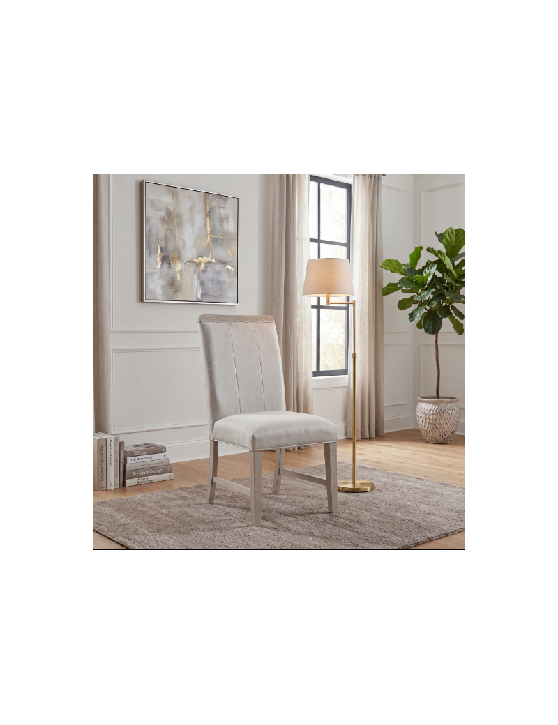 6066NN-84 Clara Collection 7-Piece Dining Set – Contemporary Style, Wire-Brushed Light Gray Finish by Homelegance