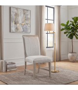 6066NN-84 Clara Collection 7-Piece Dining Set – Contemporary Style, Wire-Brushed Light Gray Finish by Homelegance