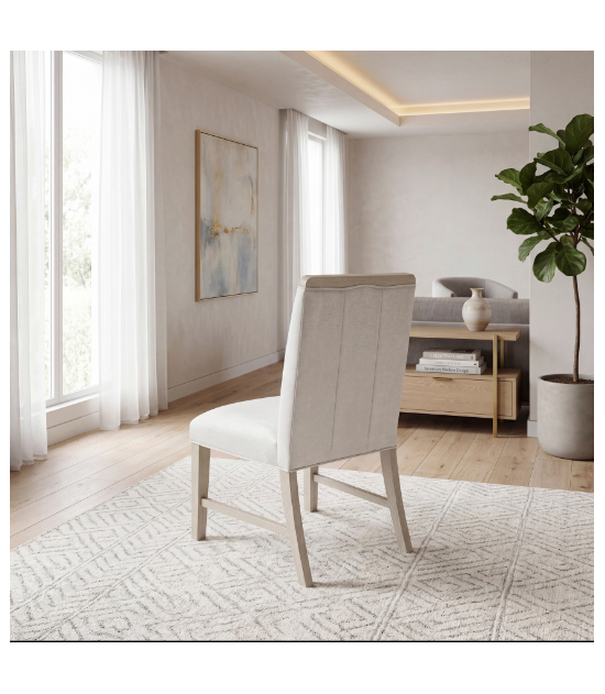 6066NN-84 Clara Collection 7-Piece Dining Set – Contemporary Style, Wire-Brushed Light Gray Finish by Homelegance