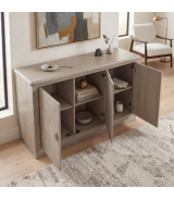 6066NN-84 Clara Collection 7-Piece Dining Set – Contemporary Style, Wire-Brushed Light Gray Finish by Homelegance