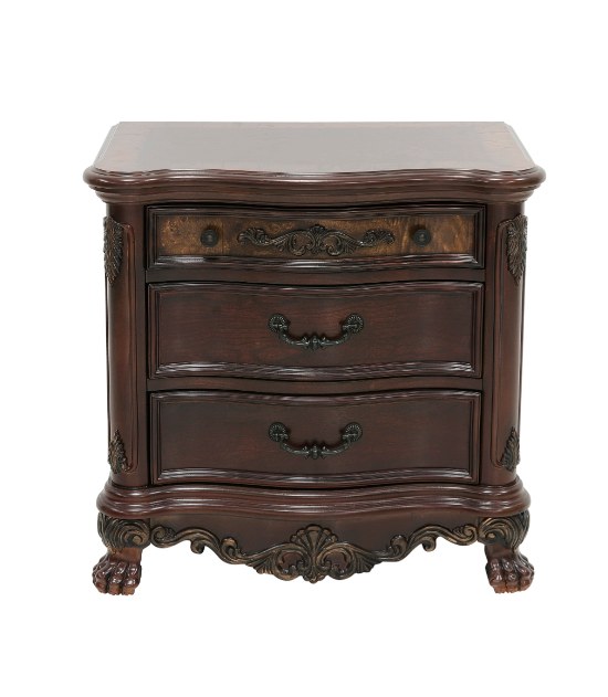 2243 Deryn Park Collection 5-Piece Queen Bedroom Set – Traditional Style, Cherry Finish with Gold Tipping by Homelegance