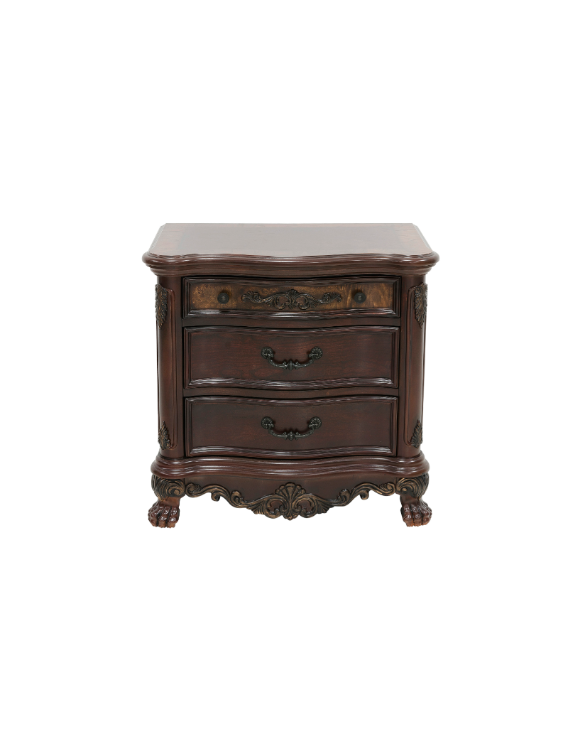 2243 Deryn Park Collection 5-Piece Queen Bedroom Set – Traditional Style, Cherry Finish with Gold Tipping by Homelegance