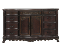 2243 Deryn Park Collection 5-Piece Queen Bedroom Set – Traditional Style, Cherry Finish with Gold Tipping by Homelegance