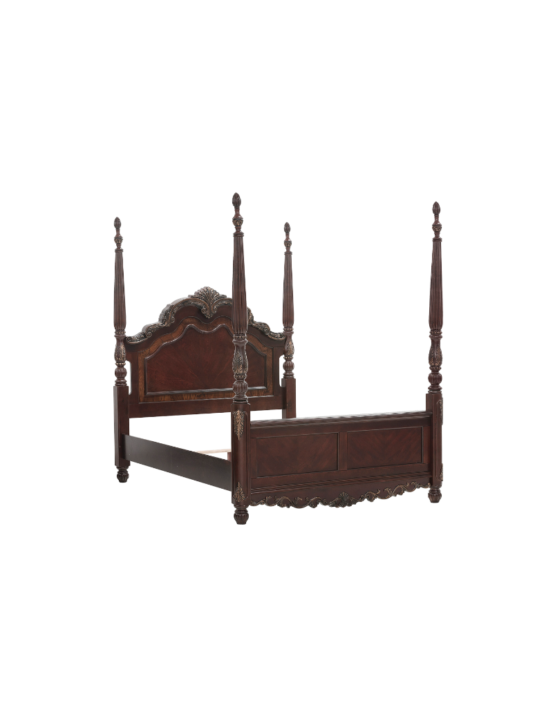 2243 Deryn Park Collection 5-Piece Queen Bedroom Set – Traditional Style, Cherry Finish with Gold Tipping by Homelegance
