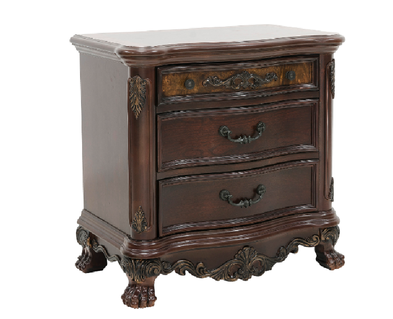 2243 Deryn Park Collection 5-Piece Queen Bedroom Set – Traditional Style, Cherry Finish with Gold Tipping by Homelegance