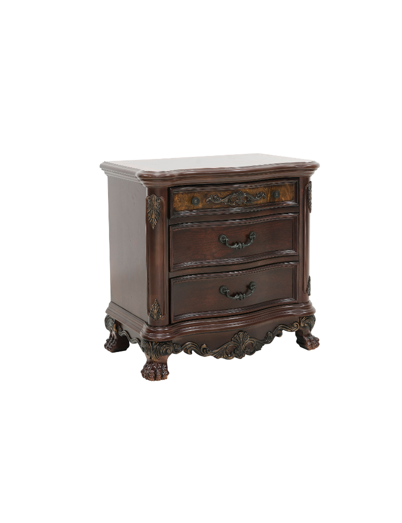 2243 Deryn Park Collection 5-Piece Queen Bedroom Set – Traditional Style, Cherry Finish with Gold Tipping by Homelegance