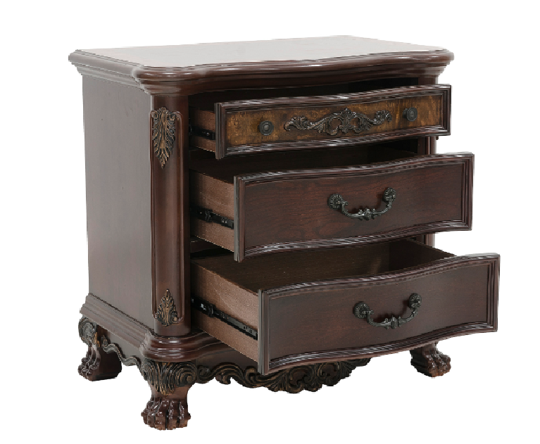 2243 Deryn Park Collection 5-Piece Queen Bedroom Set – Traditional Style, Cherry Finish with Gold Tipping by Homelegance