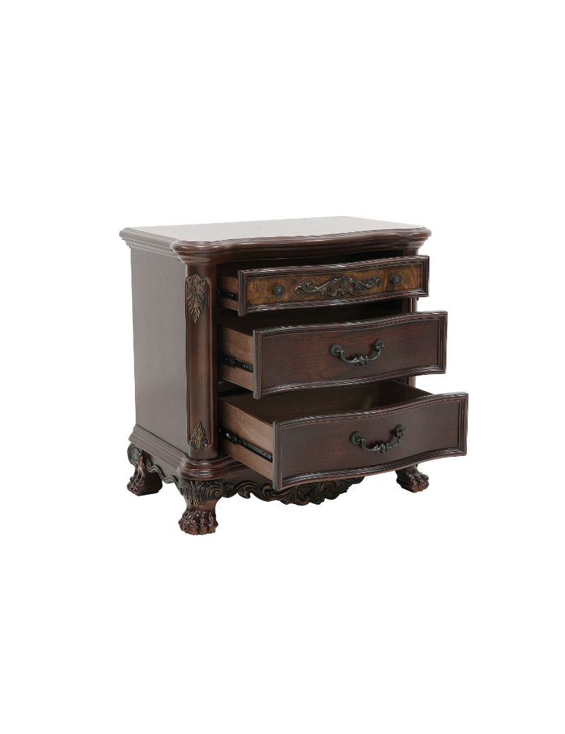 2243 Deryn Park Collection 5-Piece Queen Bedroom Set – Traditional Style, Cherry Finish with Gold Tipping by Homelegance