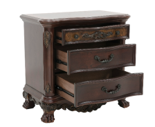 2243 Deryn Park Collection 5-Piece Queen Bedroom Set – Traditional Style, Cherry Finish with Gold Tipping by Homelegance