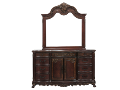 2243 Deryn Park Collection 5-Piece Queen Bedroom Set – Traditional Style, Cherry Finish with Gold Tipping by Homelegance