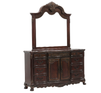 2243 Deryn Park Collection 5-Piece Queen Bedroom Set – Traditional Style, Cherry Finish with Gold Tipping by Homelegance