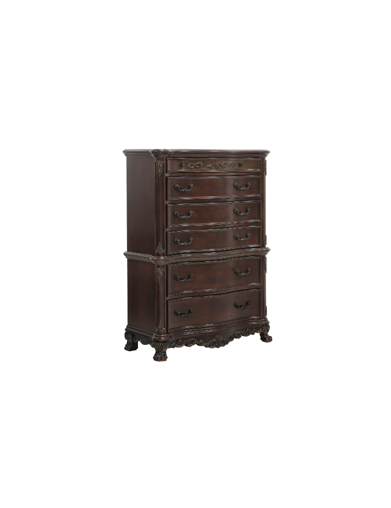 2243 Deryn Park Collection 5-Piece Queen Bedroom Set – Traditional Style, Cherry Finish with Gold Tipping by Homelegance