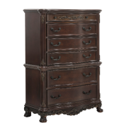 2243 Deryn Park Collection 5-Piece Queen Bedroom Set – Traditional Style, Cherry Finish with Gold Tipping by Homelegance
