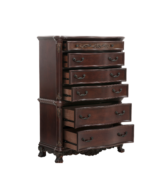 2243 Deryn Park Collection 5-Piece Queen Bedroom Set – Traditional Style, Cherry Finish with Gold Tipping by Homelegance