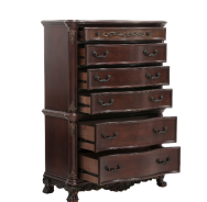 2243 Deryn Park Collection 5-Piece Queen Bedroom Set – Traditional Style, Cherry Finish with Gold Tipping by Homelegance