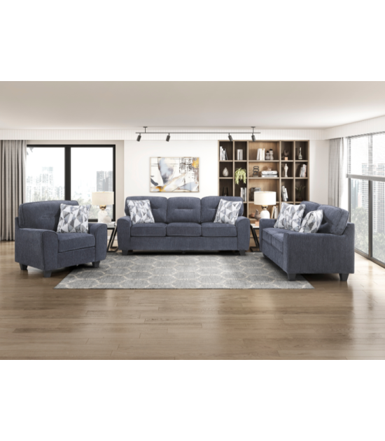 8416BU Bennett Blue 3-Piece Living Room Set | Homelegance | Phoenix AZ