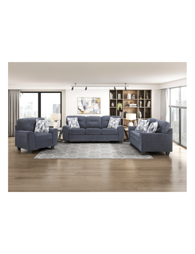 8416BU Bennett Blue 3-Piece Living Room Set | Homelegance | Phoenix AZ