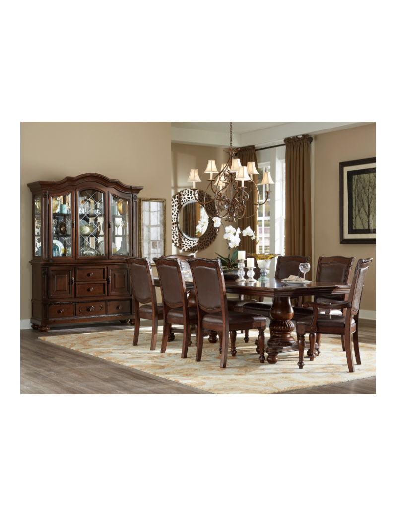 5473-103 Lordsburg 7-Piece Extendable Dining Set -6 side Chairs – Traditional Style, Brown Cherry Finish by Homelegance