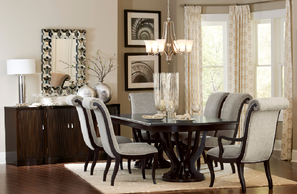 5494-106 Savion 7-Piece Extendable Dining Set – Soft Contemporary Style, Espresso Finish by Homelegance