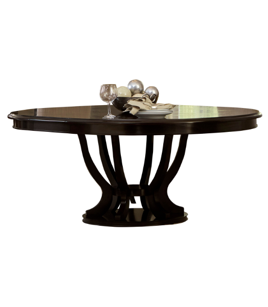 5494-76 Savion 5-Piece Round/Oval Extendable Dining Set – Soft Contemporary Style, Espresso Finish by Homelegance