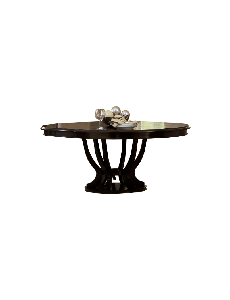 5494-76 Savion 5-Piece Round/Oval Extendable Dining Set – Soft Contemporary Style, Espresso Finish by Homelegance