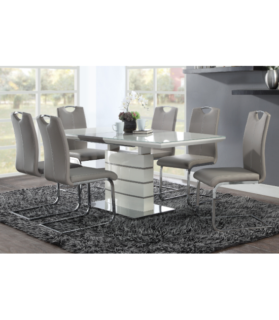 5599-71 Glissand 7-Piece Extendable Dining Set & Chrome by Homelegance