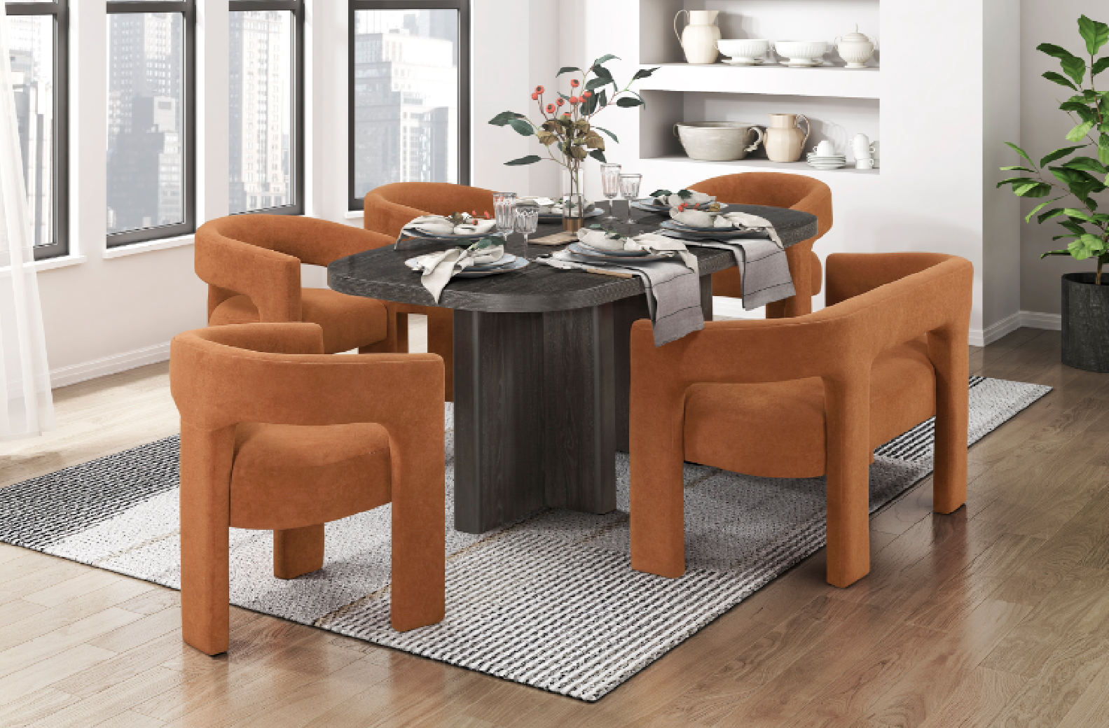 6048-82 Marais 6PC Dining Set with Bench | Homelegance | Phoenix AZ