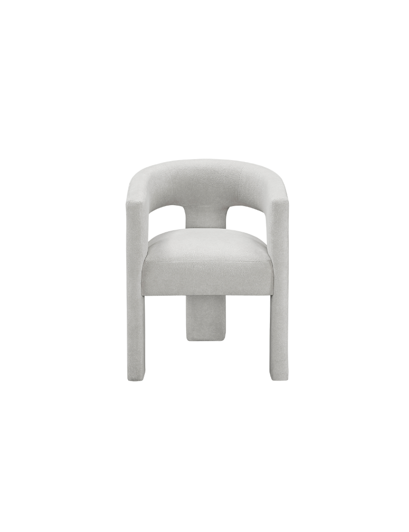 6048-82 Marais 5-Piece Dining  – Modern Mid-Century Style, Light Gray Table ,Orange & white Bouclé by Homelegance