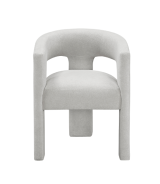 6048-82 Marais 5-Piece Dining  – Modern Mid-Century Style, Light Gray Table ,Orange & white Bouclé by Homelegance