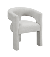 6048-82 Marais 5-Piece Dining  – Modern Mid-Century Style, Light Gray Table ,Orange & white Bouclé by Homelegance