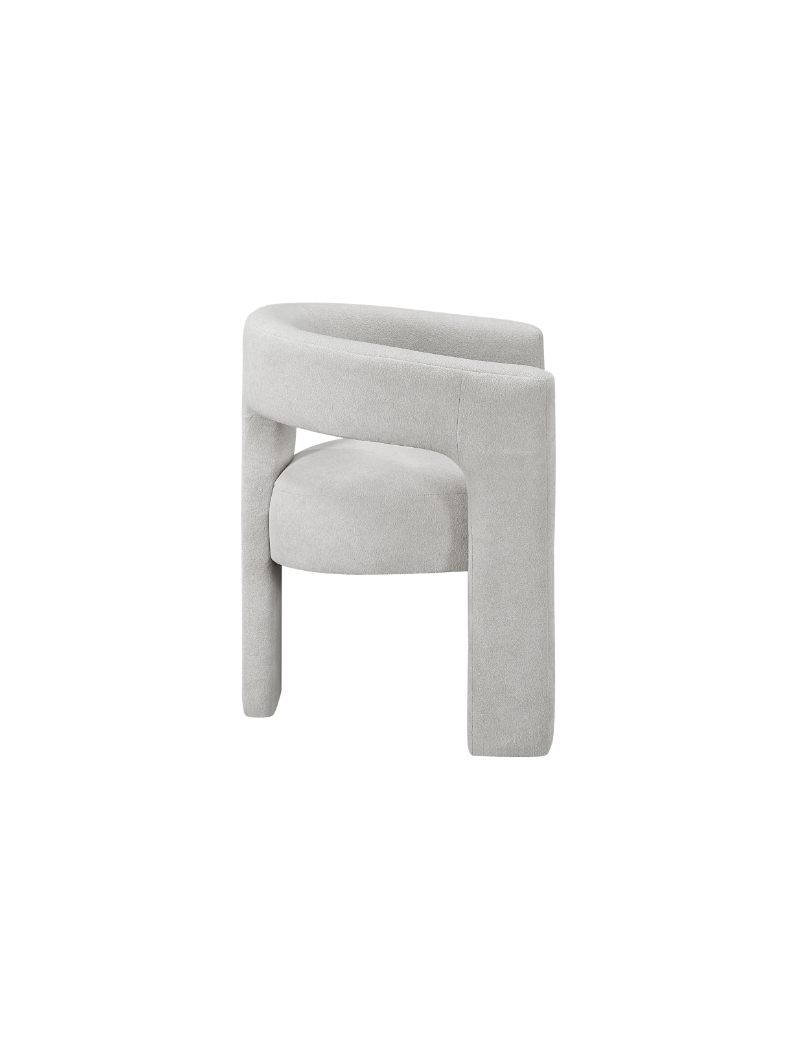 6048-82 Marais 5-Piece Dining  – Modern Mid-Century Style, Light Gray Table ,Orange & white Bouclé by Homelegance