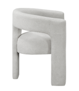 6048-82 Marais 5-Piece Dining  – Modern Mid-Century Style, Light Gray Table ,Orange & white Bouclé by Homelegance
