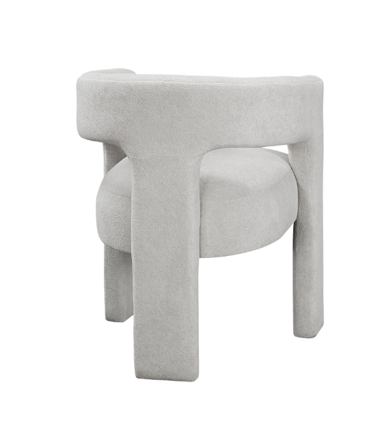 6048-82 Marais 5-Piece Dining  – Modern Mid-Century Style, Light Gray Table ,Orange & white Bouclé by Homelegance