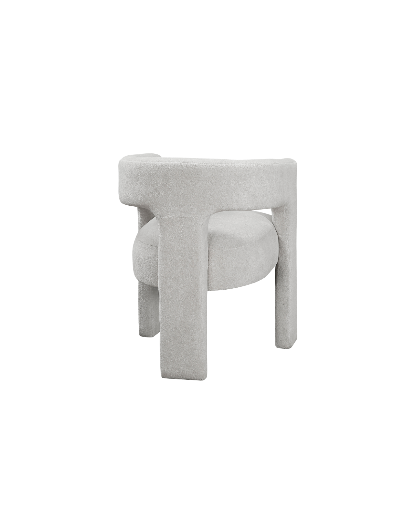 6048-82 Marais 5-Piece Dining  – Modern Mid-Century Style, Light Gray Table ,Orange & white Bouclé by Homelegance