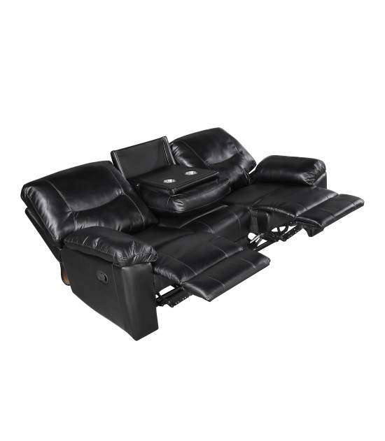 9037 Maverick Black Reclining Sofa & Loveseat | Homelegance | Phoenix AZ