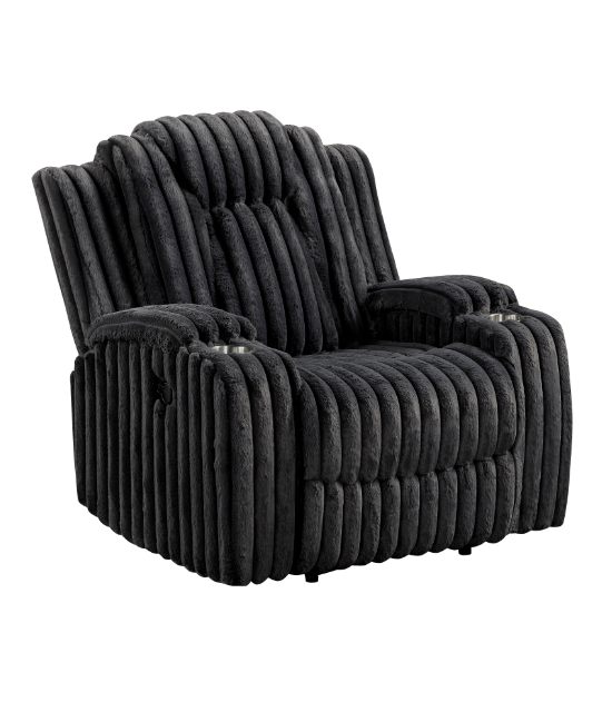 Phyllis Black Corduroy Reclining Sofa Set | Homelegance | Phoenix AZ