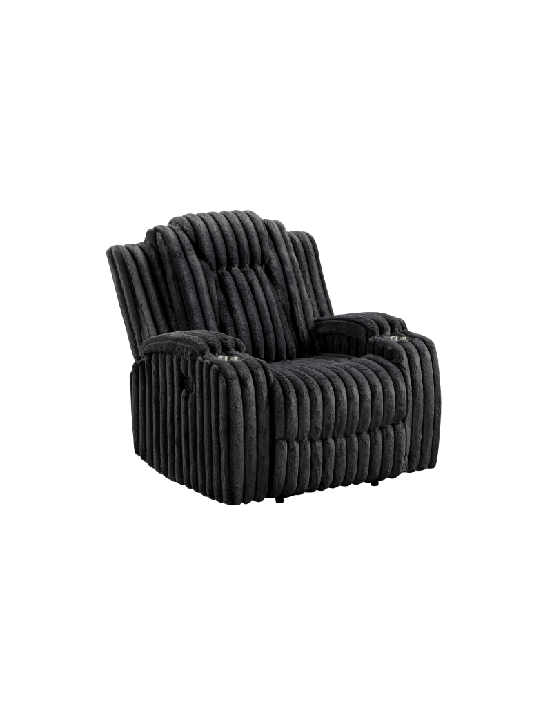 Phyllis Black Corduroy Reclining Sofa Set | Homelegance | Phoenix AZ
