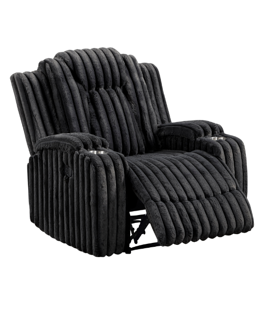 Phyllis Black Corduroy Reclining Sofa Set | Homelegance | Phoenix AZ