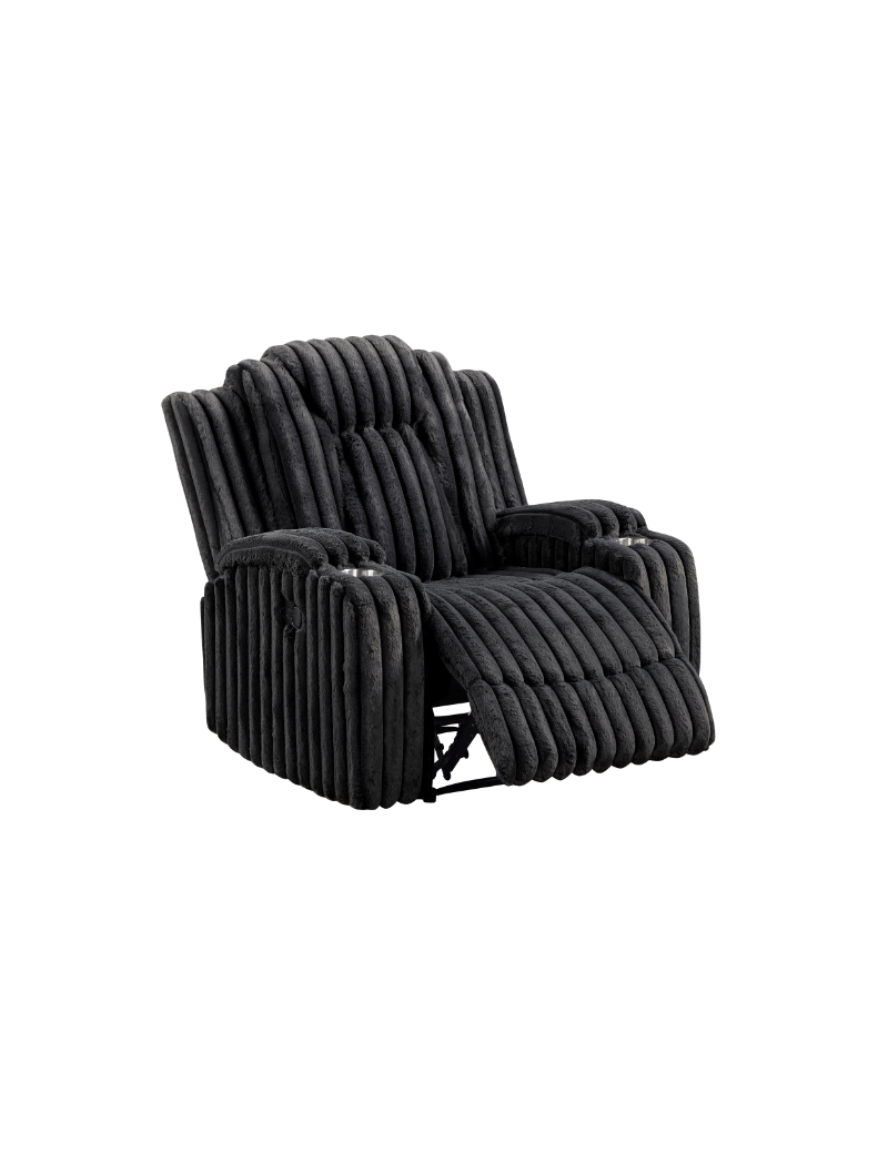 Phyllis Black Corduroy Reclining Sofa Set | Homelegance | Phoenix AZ