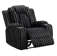 Phyllis Black Corduroy Reclining Sofa Set | Homelegance | Phoenix AZ