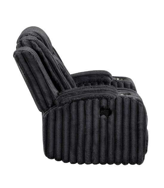 Phyllis Black Corduroy Reclining Sofa Set | Homelegance | Phoenix AZ