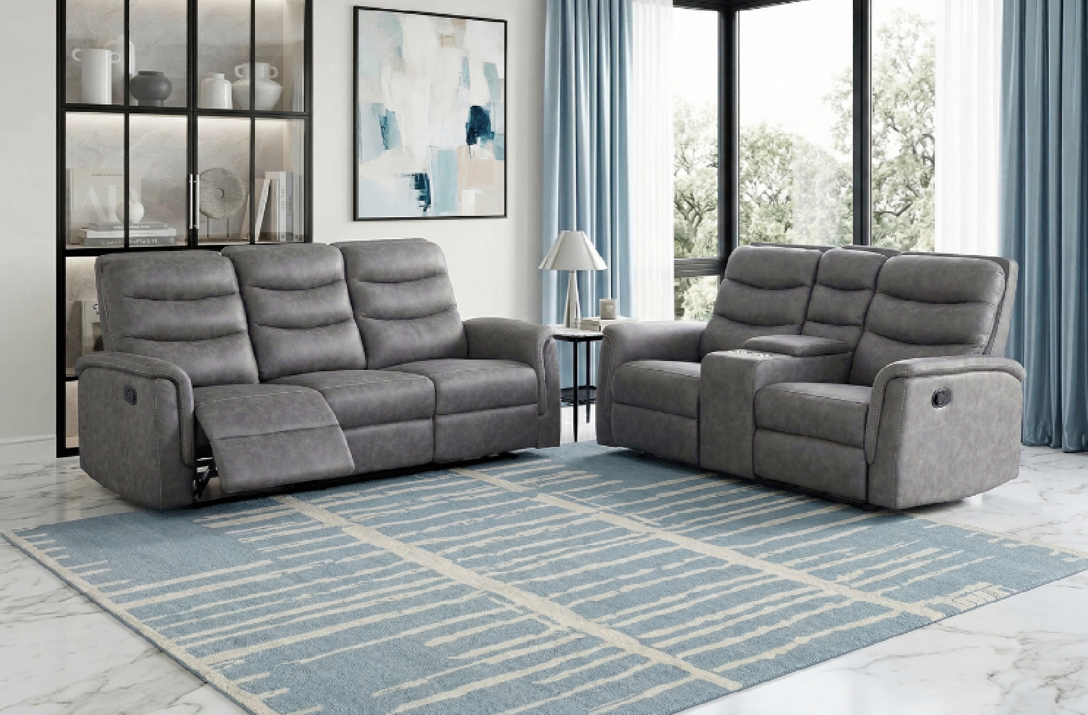 Metric Taupe Reclining Sofa & Loveseat | Homelegance | Phoenix AZ
