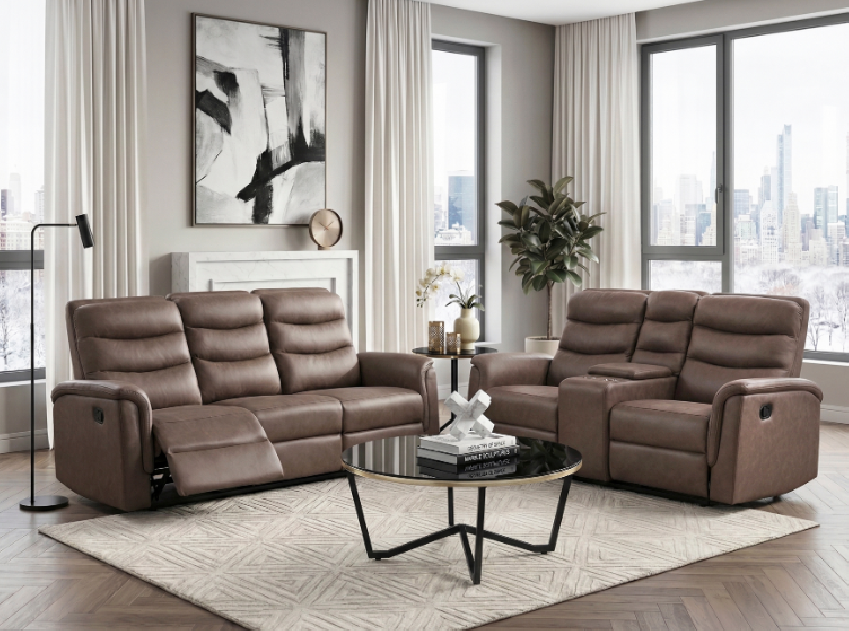 Metric Taupe Reclining Sofa & Loveseat | Homelegance | Phoenix AZ