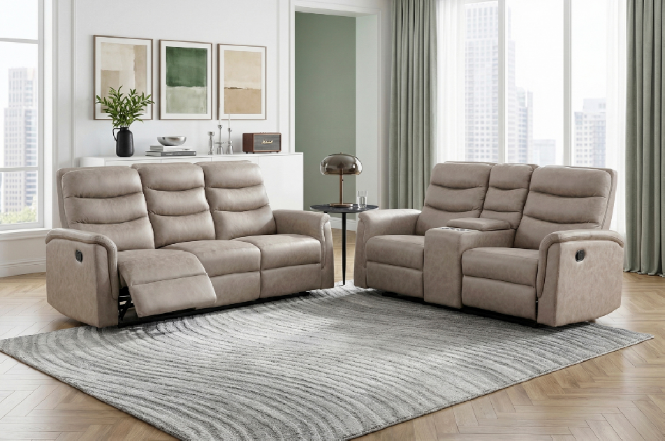 Metric Taupe Reclining Sofa & Loveseat | Homelegance | Phoenix AZ